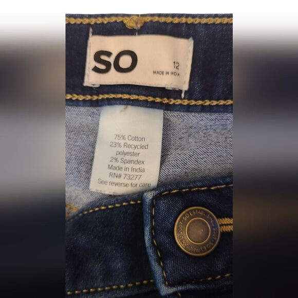 SO Shorts 4-Pocket Denim Frint Zipper Girls sz 12 - Picture 4 of 12